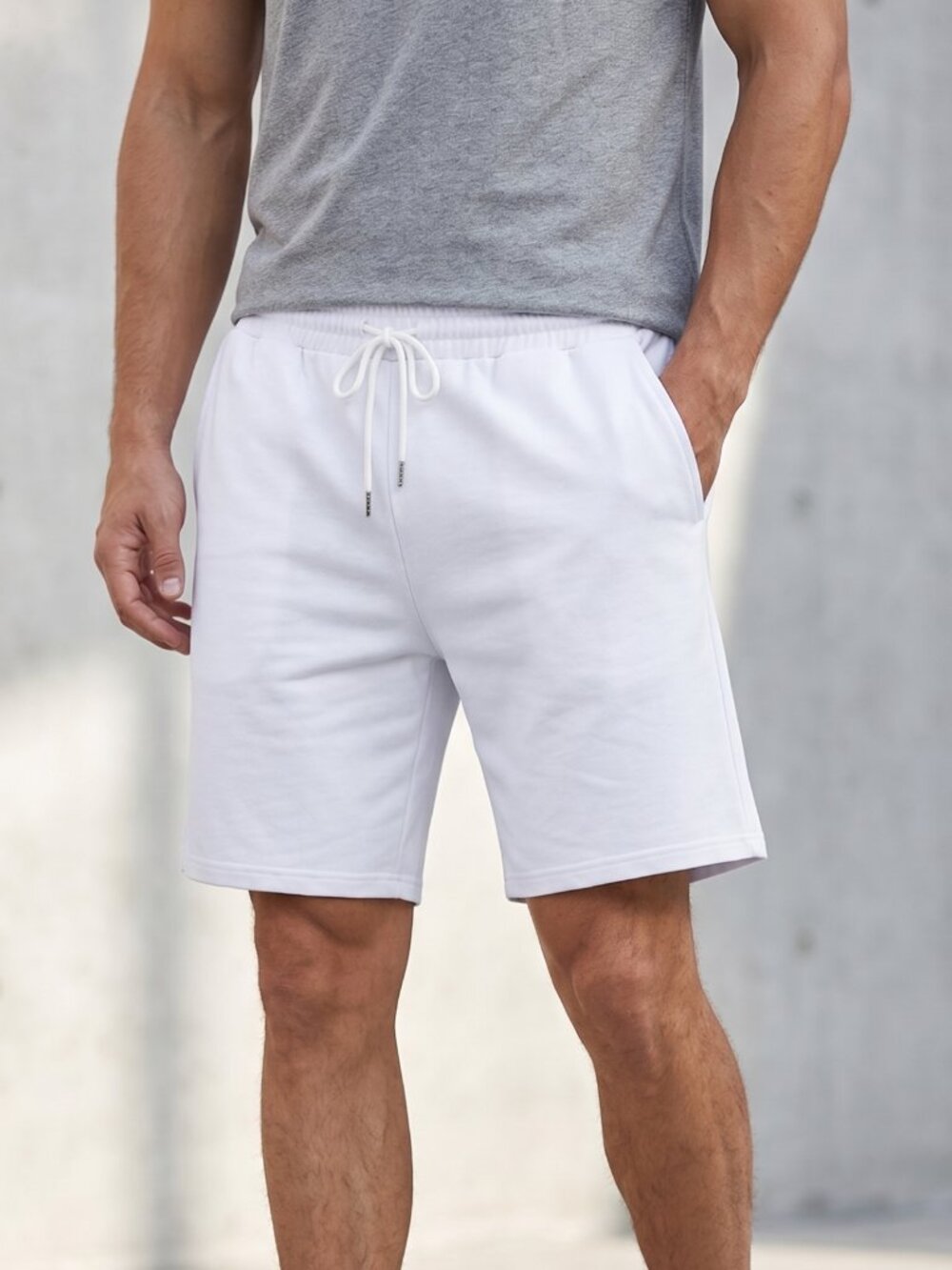 NWOT | Men's White Athletic Lounge Shorts with Side Pockets 2XL